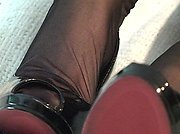 Foot Teasing in Nylons