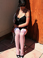 leggy mature pantyhose secretary exposes