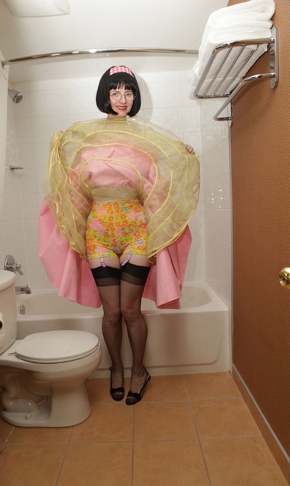 Mature teacher in nylons