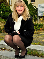 German moms with toys in pantyhose and heels