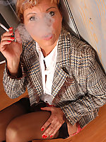 Slender teens and mature in retro nylons and pumps